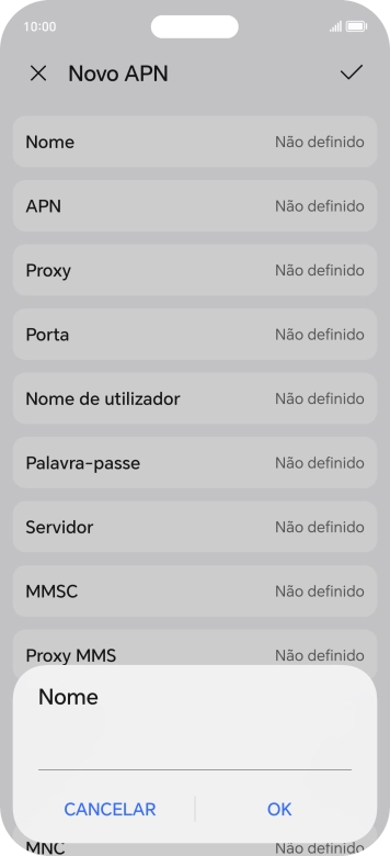 Introduza Vodafone MMS e prima OK.