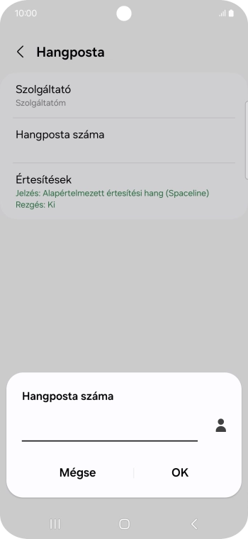 Írd be azt, hogy +36709090999, és válaszd az OK lehetőséget.