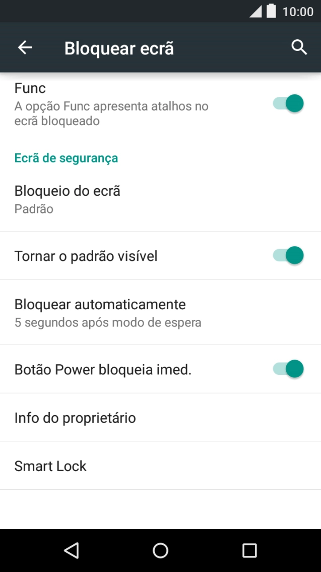 Prima Bloqueio de ecrã e introduza o código de bloqueio de telefone atual.