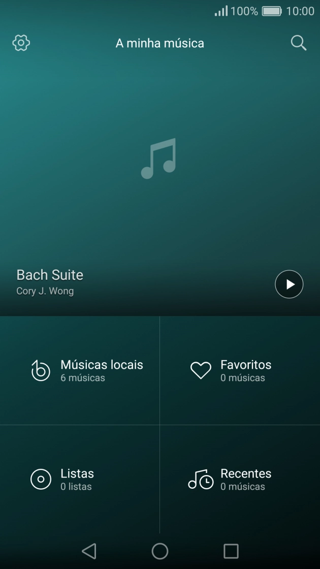 Prima a categoria pretendida e dirija-se ao ficheiro de música pretendido.
