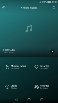 Prima a categoria pretendida e dirija-se ao ficheiro de música pretendido.