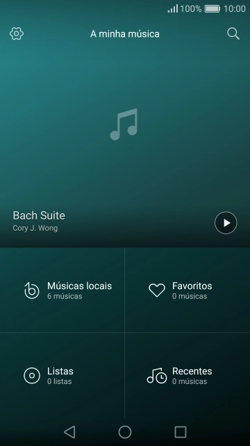 Prima a categoria pretendida e dirija-se ao ficheiro de música pretendido.