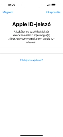 Válaszd a Kikapcsolás lehetőséget.