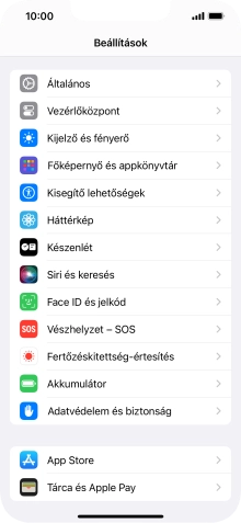 Válaszd a Face ID és jelkód lehetőséget.