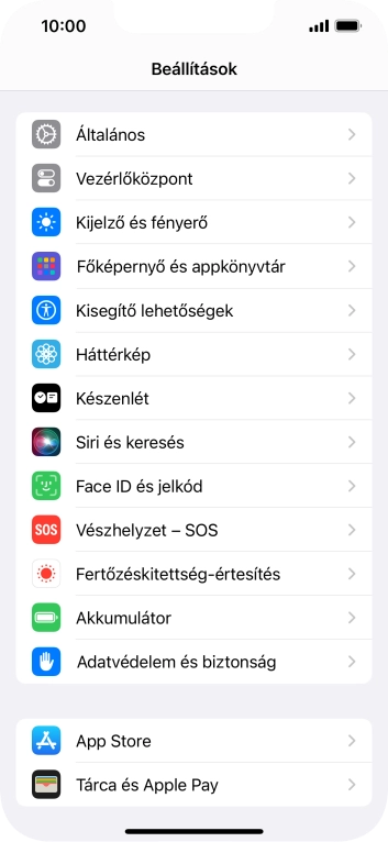 Válaszd a Face ID és jelkód lehetőséget.