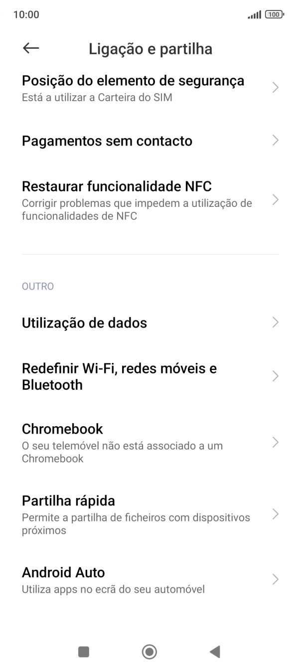 Prima Redefinir Wi-Fi, redes móveis e Bluetooth.