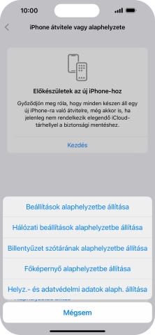 Válaszd a Beállítások alaphelyzetbe állítása lehetőséget.