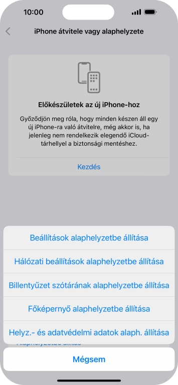 Válaszd a Beállítások alaphelyzetbe állítása lehetőséget.