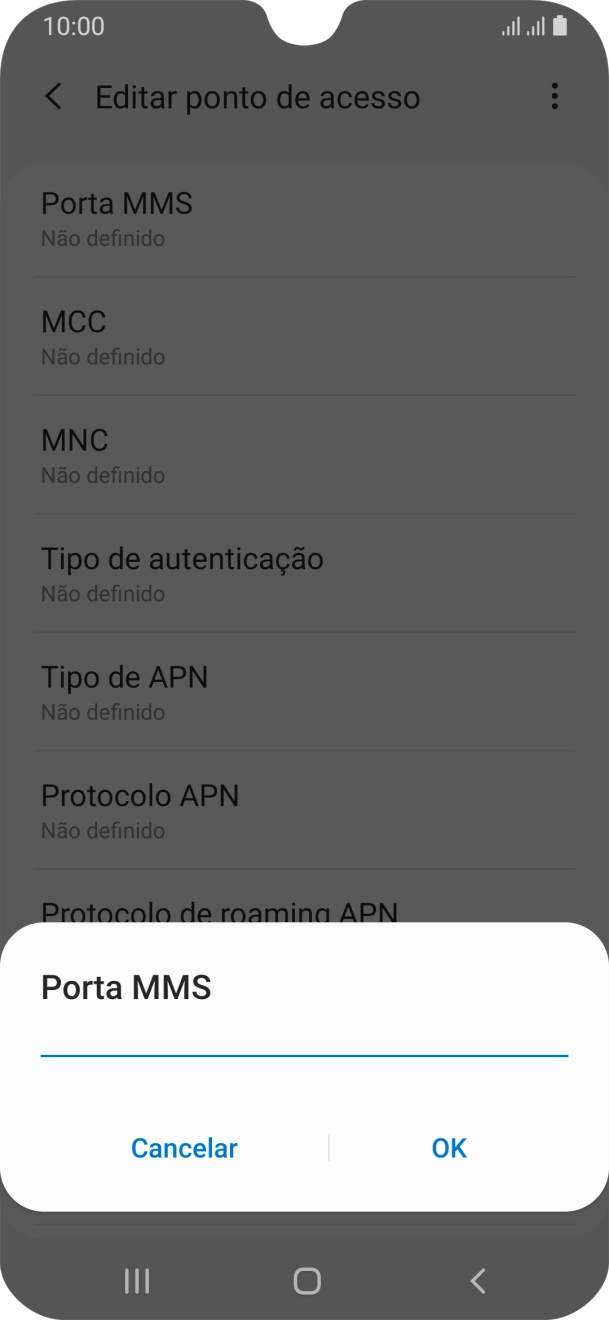 Introduza 80 e prima OK.