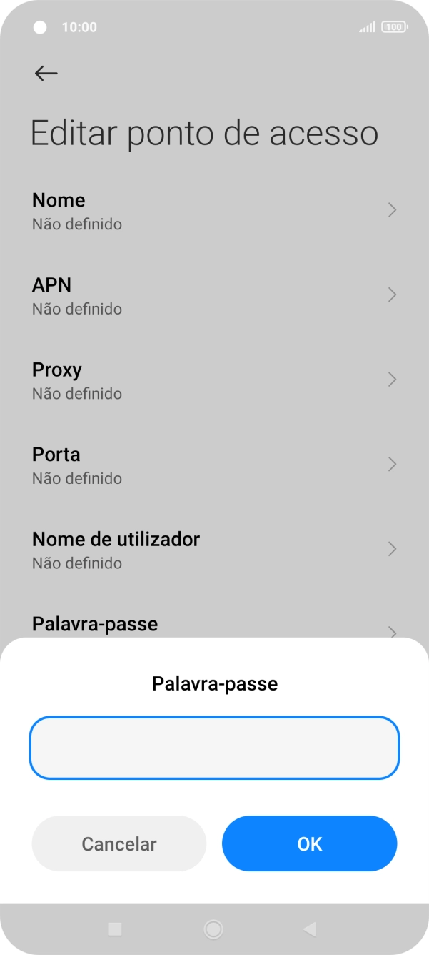 Introduza vodafone e prima OK.