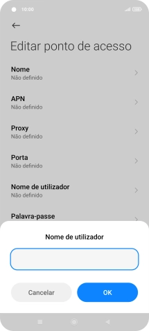 Introduza vodafone e prima OK.