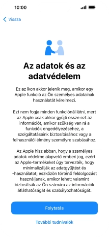 Válaszd a Folytatás lehetőséget.