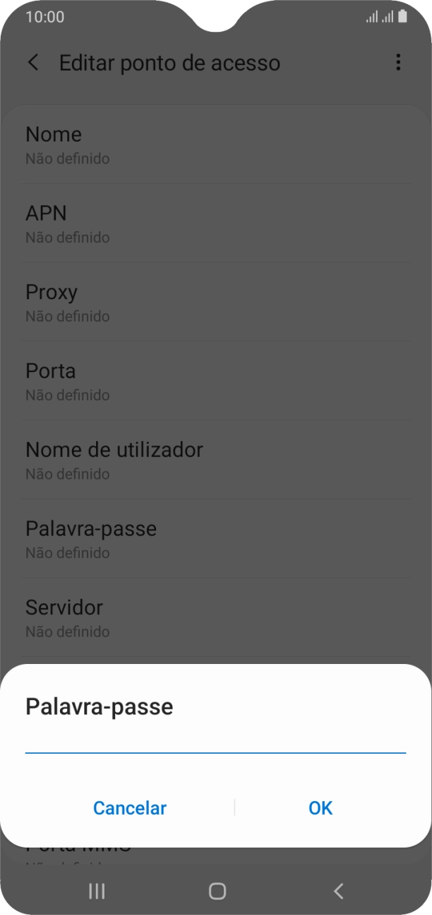 Introduza vodafone e prima OK.