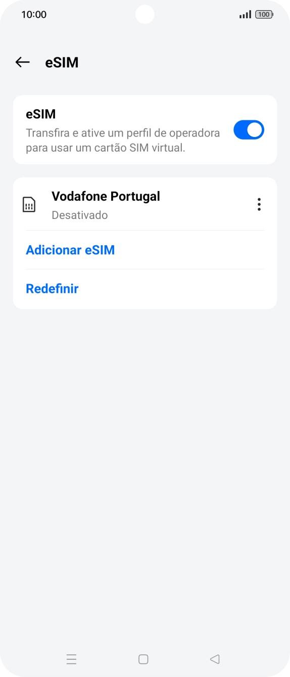 Prima o ícone de menu.