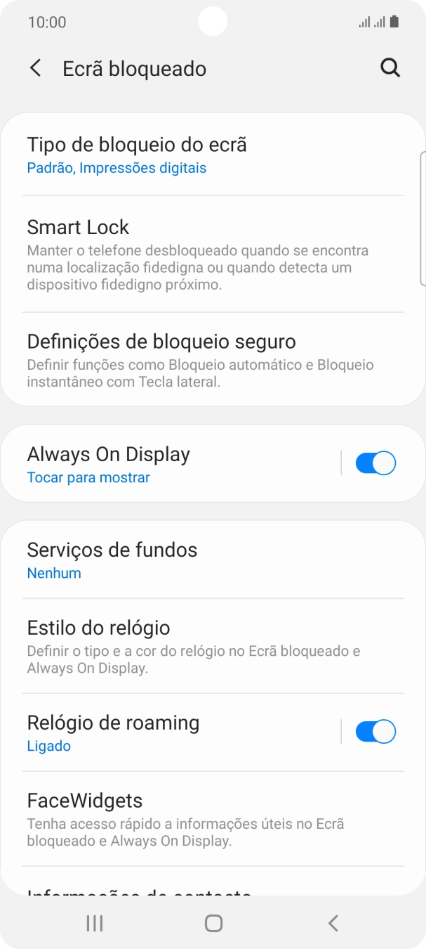 Prima Tipo de bloqueio do ecrã e introduza o código adicional de bloqueio do telefone que criou anteriormente.