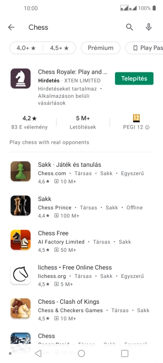 Kattints a kívánt alkalmazásra.