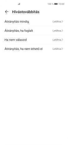 Kattints a kívánt hívásátirányítás-típusra.