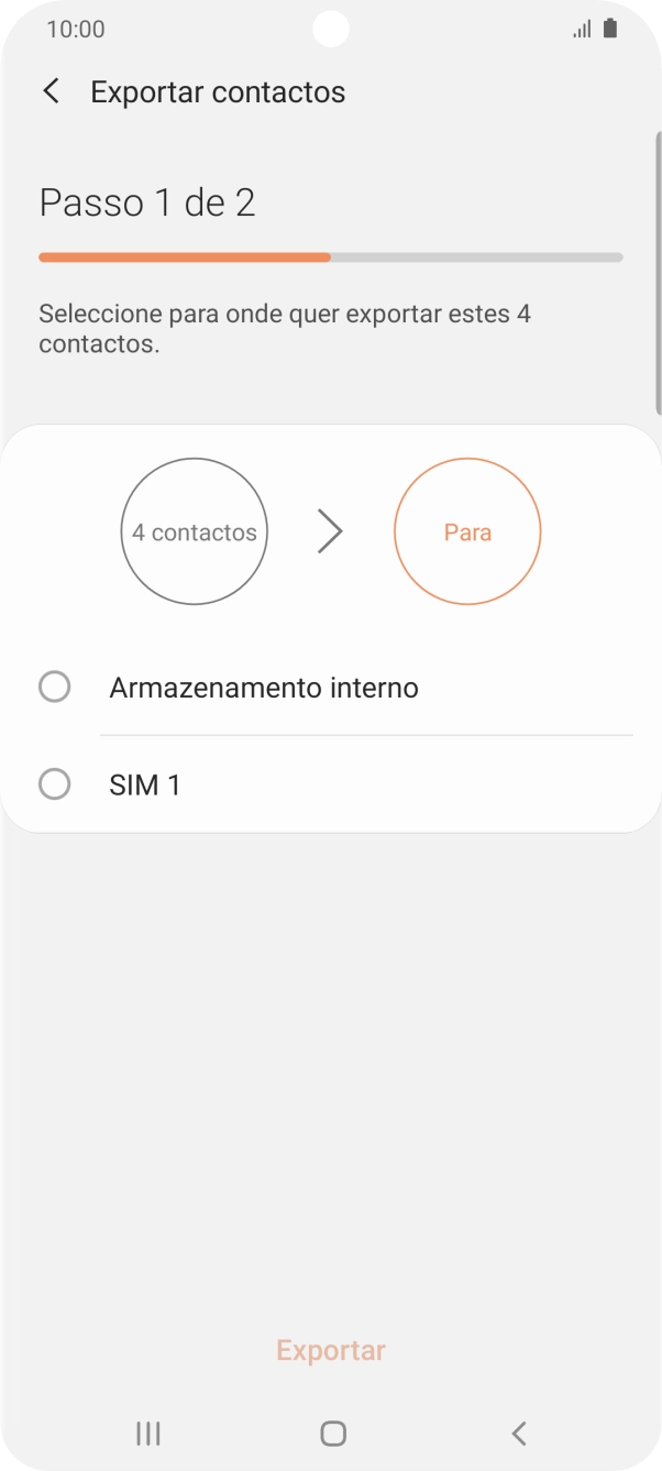 Prima o nome do cartão SIM.