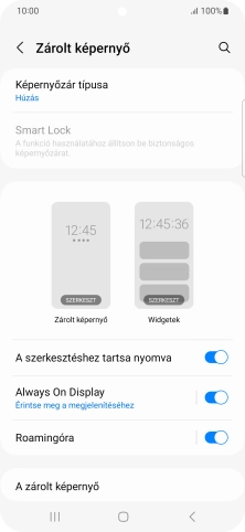 Válaszd a Képernyőzár típusa lehetőséget.