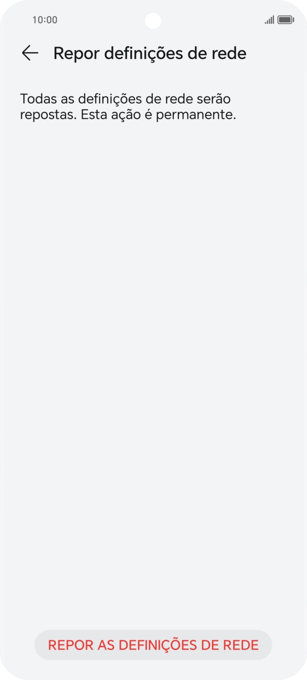 Prima REPOR AS DEFINIÇÕES DE REDE.