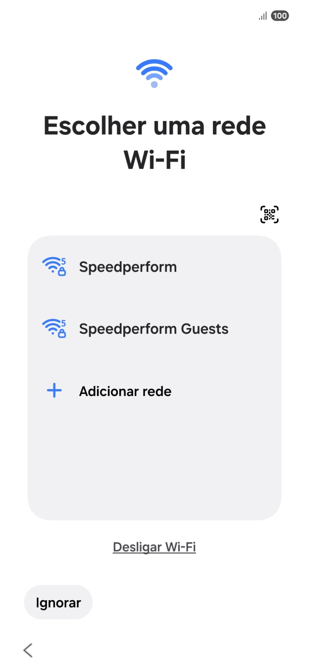 Prima a rede Wi-Fi pretendida.