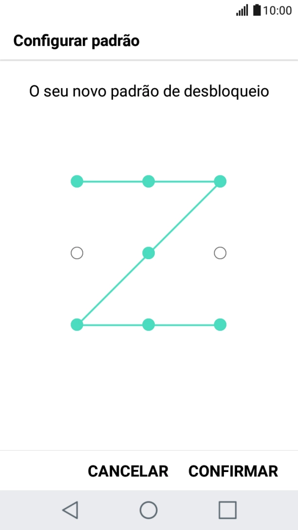 Repita o código de bloqueio do telefone escolhido e prima CONFIRMAR.