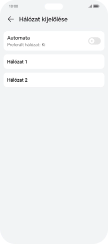 Válaszd ki a kívánt hálózatot.