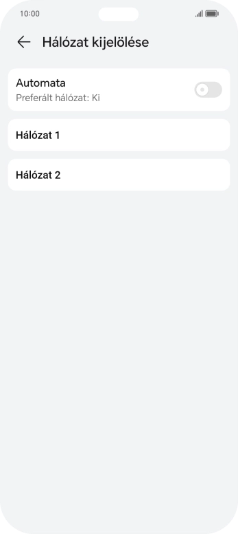 Válaszd ki a kívánt hálózatot.