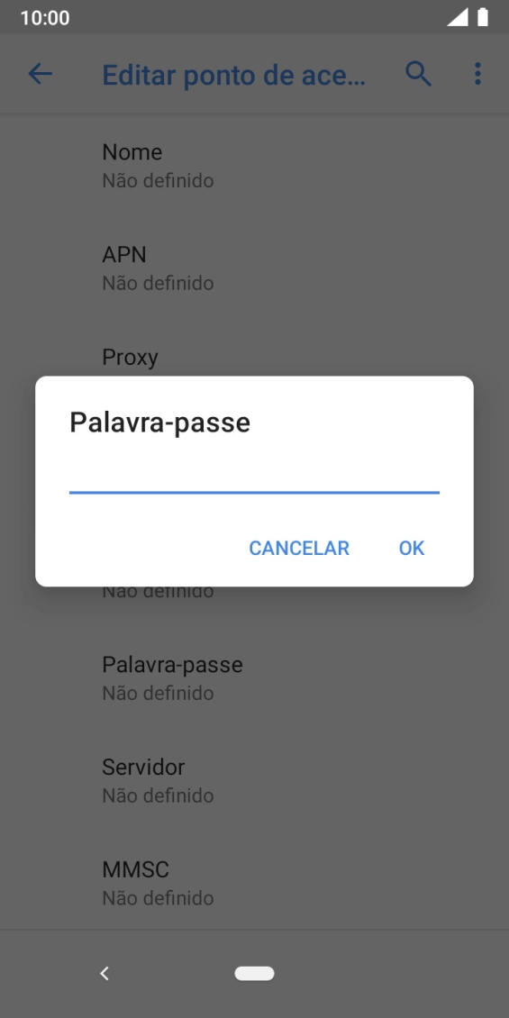 Introduza vodafone e prima OK.