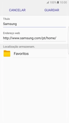 Introduza o nome pretendido para o marcador e prima GUARDAR.