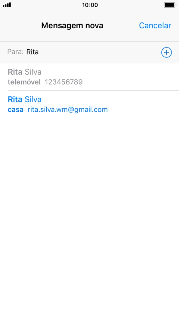 Prima o contacto pretendido.