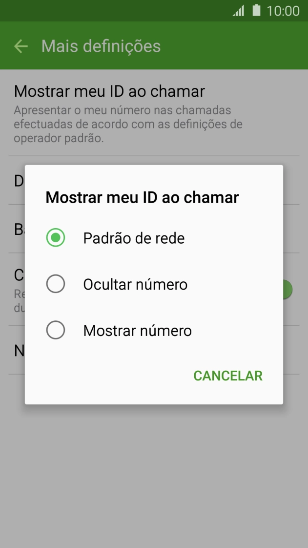Prima Mostrar número para ativar a visualização do seu número.