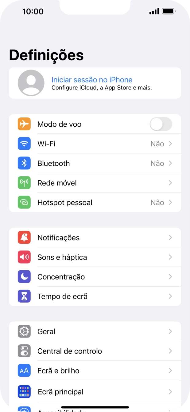 Prima Iniciar sessão no iPhone.