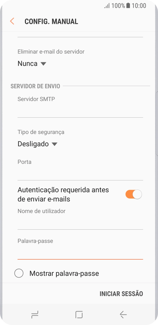 Prima INICIAR SESSÃO.