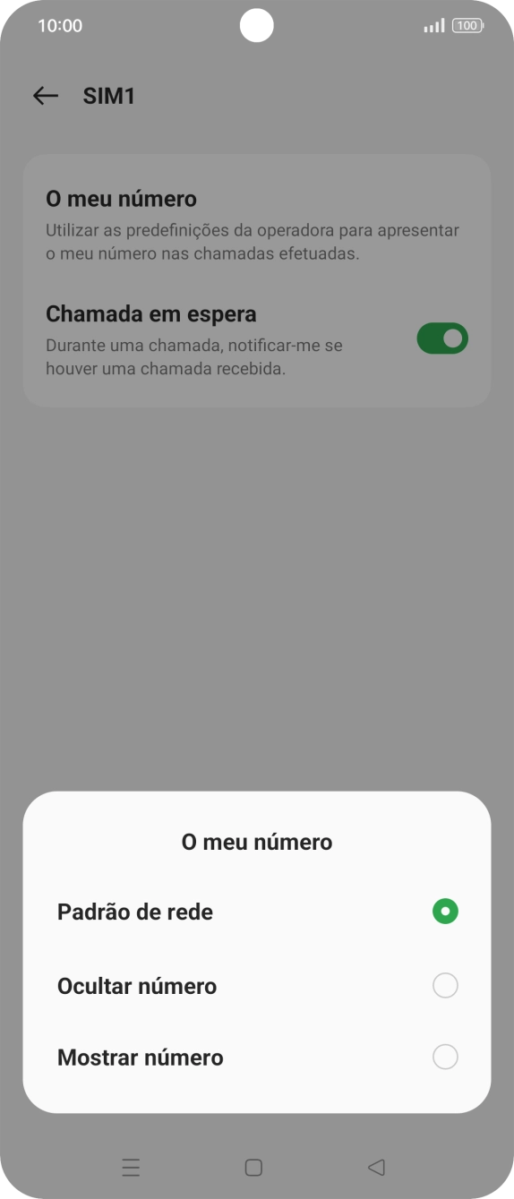 Prima Mostrar número para ativar a visualização do seu número.