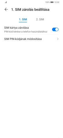 Kattints a „SIM kártya zárolása” melletti csúszkára a funkció be- vagy kikapcsolásához.