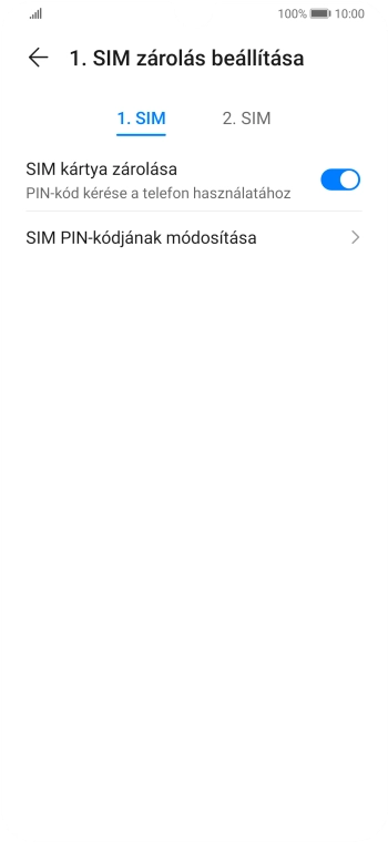 Kattints a „SIM kártya zárolása” melletti csúszkára a funkció be- vagy kikapcsolásához.
