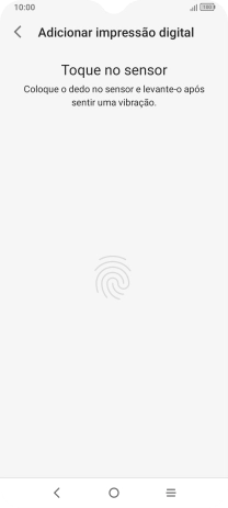 Siga as indicações no ecrã para definir a impressão digital como código de bloqueio.