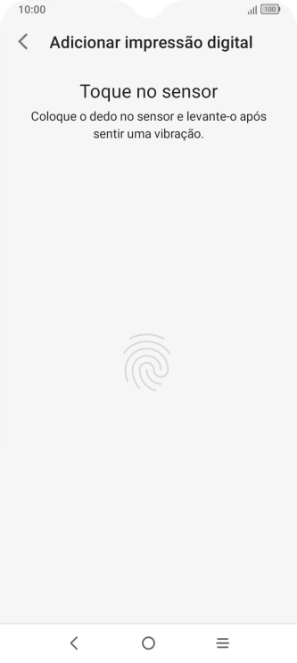 Siga as indicações no ecrã para definir a impressão digital como código de bloqueio.