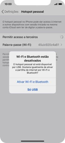 Se o Wi-Fi estiver desativado, prima Ativar Wi-Fi e Bluetooth.