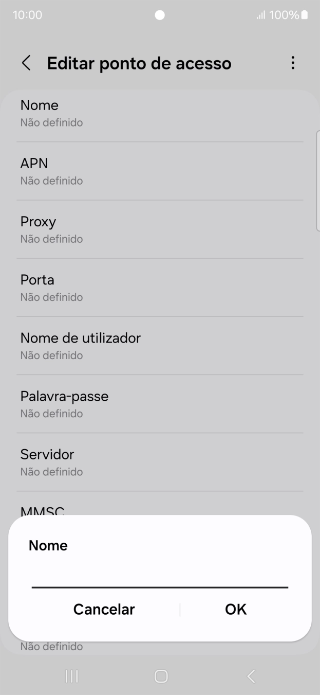 Introduza Vodafone MMS e prima OK.