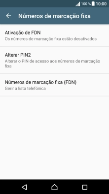 Prima Ativação de FDN para ativar a marcação permitida.