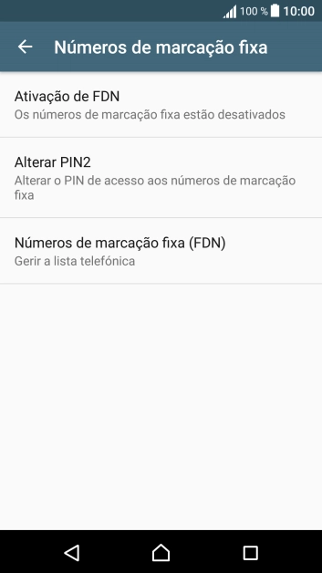 Prima Ativação de FDN para ativar a marcação permitida.