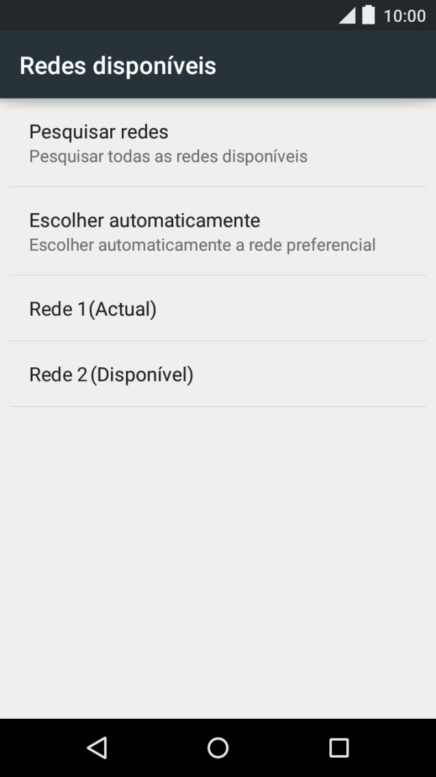Para selecionar a rede automaticamente, prima Escolher automaticamente.