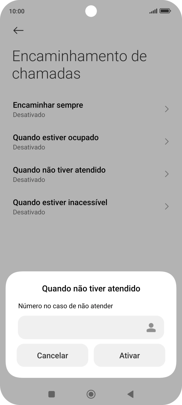 Introduza 123 e prima Ativar.