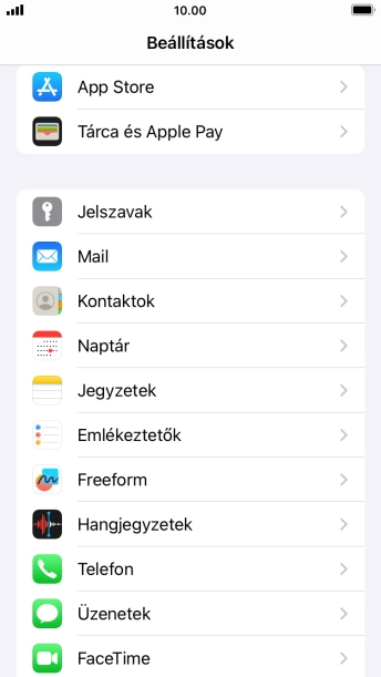 Válaszd az Üzenetek lehetőséget.