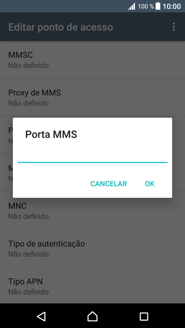Introduza 80 e prima OK.