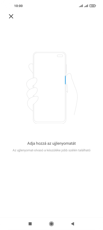 Kövesd a kijelzőn megjelenő utasításokat képernyőzár létrehozásához ujjlenyomattal.