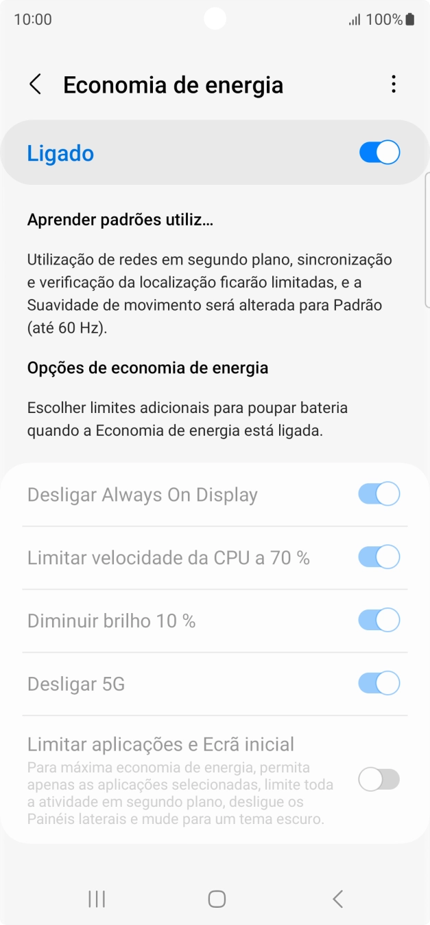 Prima a tecla de início para terminar e voltar ao ecrã inicial.