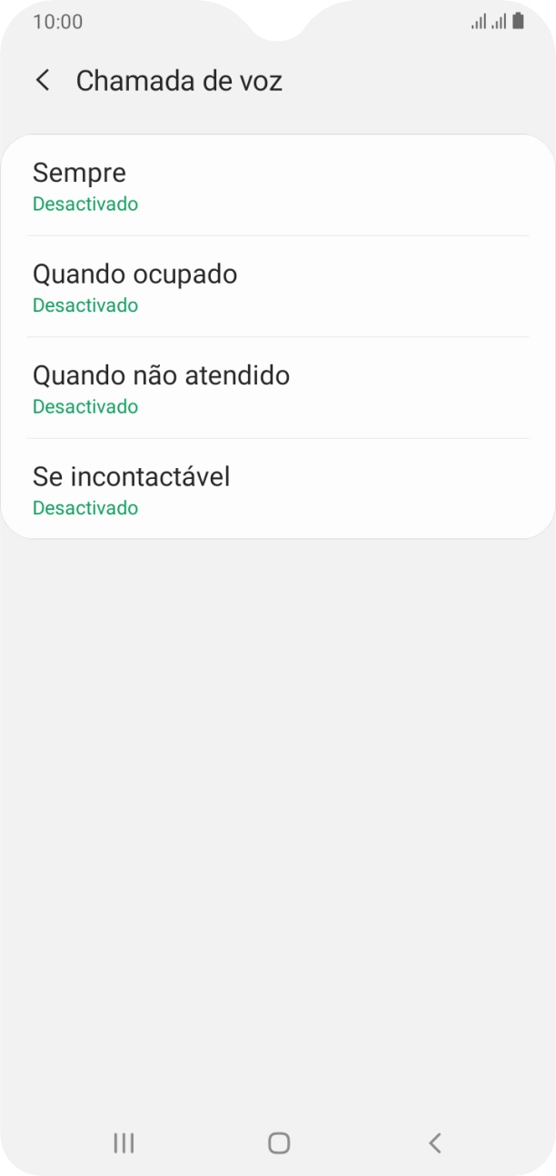 Prima o tipo de desvio pretendido.